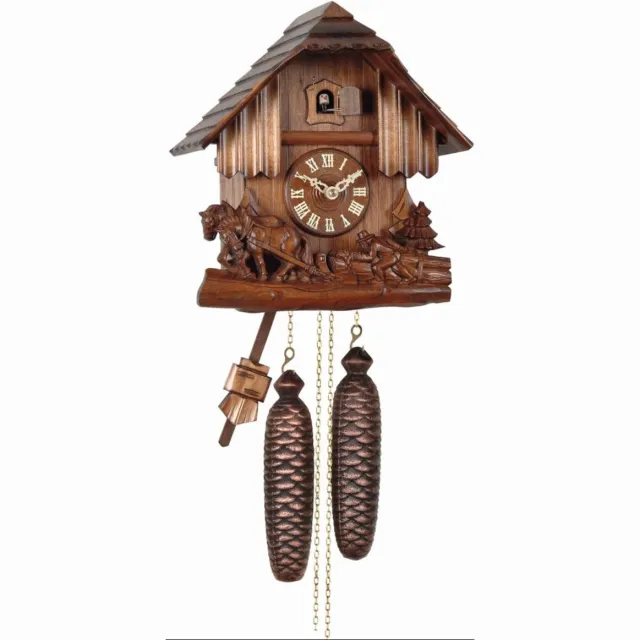 Engstler 439_Q - Koekoeksklok - Kwarts - Notenhout - 28 cm