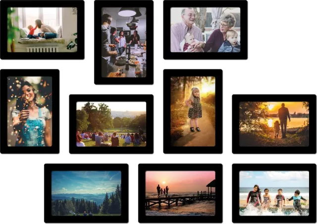 Magpartout Magnetische fotolijst - foto 21x30 cm - zwart - 10 stuks - fotowand