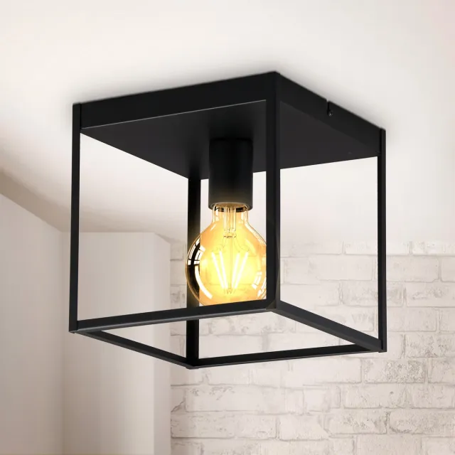 B.K.Licht Plafonniére - 1 x E27 fitting - zwart
