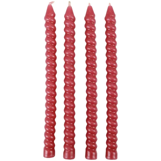 Mica Decorations Twist kaars d.rood 4 stuks - h18xd1,4cm