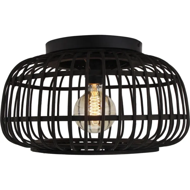 Chericoni Verlichting Chericoni Nature Trapeze Plafondlamp - Ø40 cm - Zwart - Bamboe