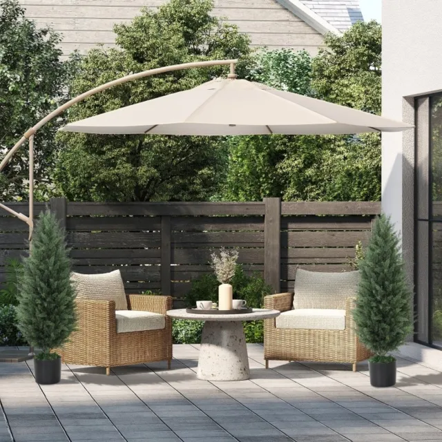 MODENUIT Kunstplant Cypres – Set Van 2 – 90 Cm Hoog – Kunststof – Groen – Voor Binnen En Buiten – Uv-Bestendig