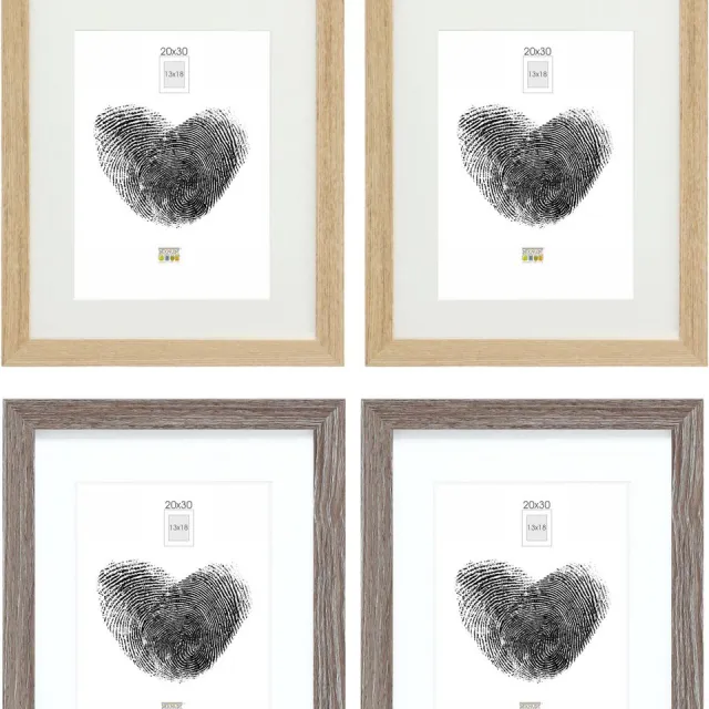 Deknudt Frames fotowand S66KMP 1 - 4 fotokaders - foto 13x18/20x30 cm naturel