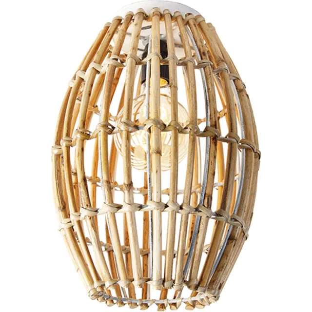 QAZQA capsulecanna - Landelijke Plafondlamp - 1 lichts - Ø 26 cm - Naturel - Woonkamer | Slaapkamer | Keuken