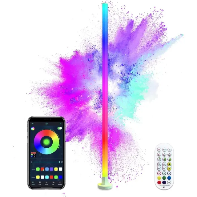 Zolara RGB LED Vloerlamp - LED Grondlamp - Meerkleurig - Dimbaar - Vloerlampen Wit