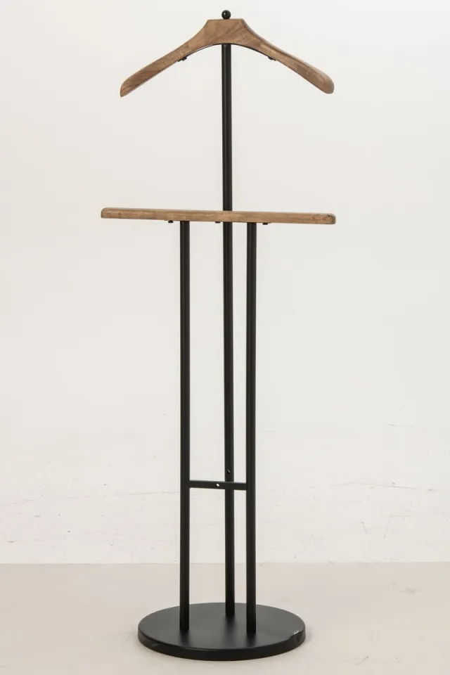 J-Line Kapstok - ijzer - zwart/naturel