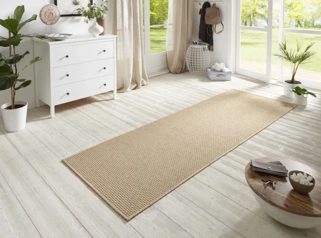flycarpets Loper Laagpolig Sisal Look - Geschikt voor Binnen & Buiten - Beige 80x150 cm