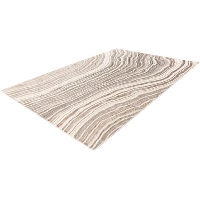 Lalee Vloerkleed - Tapijt - Modern - Zilver Beige - 3D-effect - Glanzend oppervlak - Zacht en comfortabel
