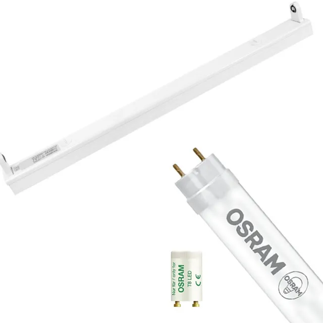 Qualu LED TL Armatuur met T8 Buis - OSRAM SubstiTUBE Value EM 865 - Igia Dybolo - 60cm Enkel - 7.6W - Helder/Koud Wit 6500K