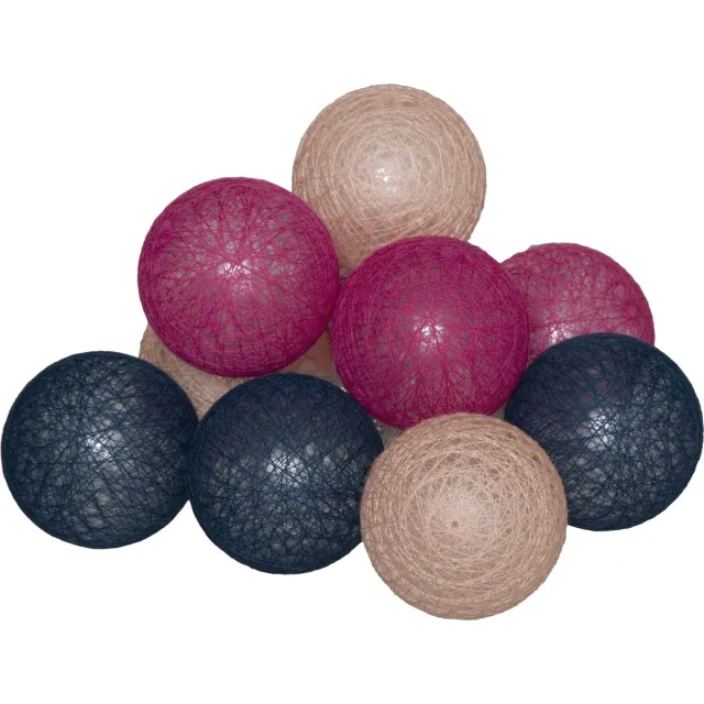 Atmosphera LED Lichtslinger - Batterijen niet inbegrepen - 10 ballen - Ø6cm - Roze variant