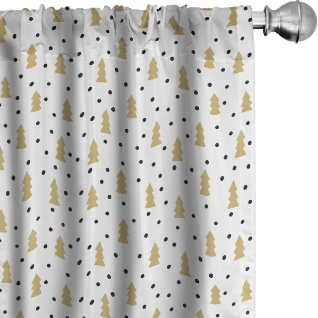 ABAKUHAUS 2-delige Raamgordijnen – Geometrische print – Microfaser 75x225 cm Zandbruin