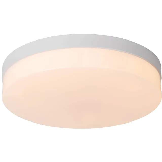 Lucide BISKIT - Plafonnière Badkamer - Ø34,5 cm - LED - 1x24W 2700K - IP44 - Beweging & dag/nacht sensor - Wit
