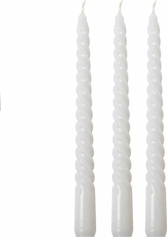 Gusta Dinerkaarsen Swirl - Wit - 25 cm - 3 stuks