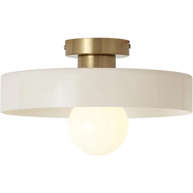 QAZQA retro plafondlamp, plafonniere - Jina - beige, rond, 30cm, ideaal als hal, woonkamer en slaapkamer lamp