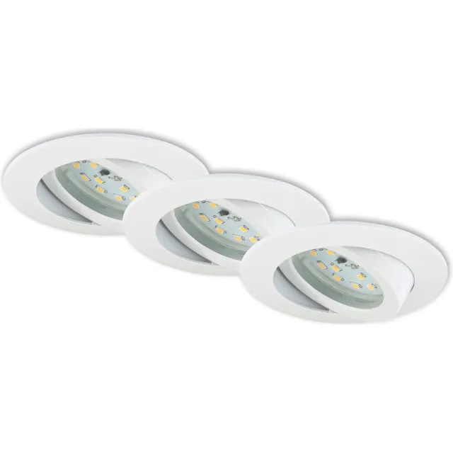 Briloner Leuchten ATTACH DIM inbouwspots - set van 3 - Dimbaar - 3 x 5,5W - Ø82mm - Zwart wit