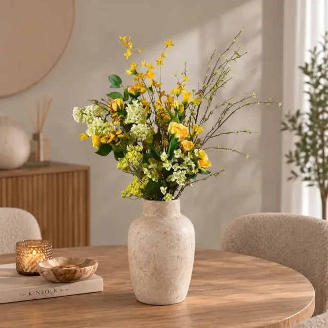 Decoratietakken Kunstbloemen boeket - Zonnestraal - 80 cm - Zijden bloemen - Onderhoudsvrij Groen