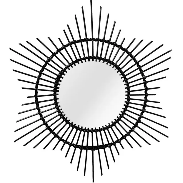 Padiro spiegel - 52 x 52 x 2 cm - Zwart - Rotan