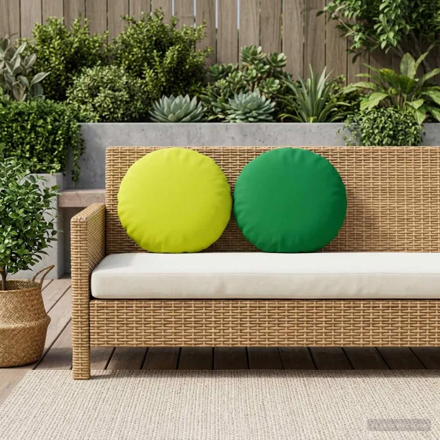 vidaXL Plaid kussen 2 st HEERLEN Helder groen Dia. 30 cm Polyester