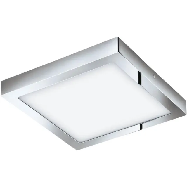 EGLO 33668 LED paneel plafondlamp Crosslink FUEVA-C chroom L: 30cm B: 30cm H: 4cm dimbaar IP44 2700-6500K met Connect functie wit