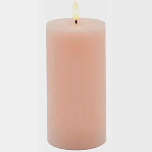 Sirius LED Kaars – Stompkaars Ø7,5×15 cm – Dusty Peach / Licht Roze / Oranje / Perzik Dusty peach - 15 cm