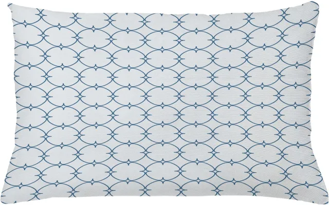 ABAKUHAUS Vintage Kussenhoes, Kariert Einfache Retro, Kussenhoes zonder Binnenkussen, met Ritssluiting, Dubbelzijdige Print, Wasbaar, 65 x 40 cm, Blauw Wit