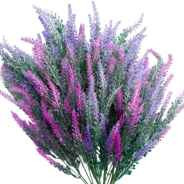 Famanu Kunstmatige Lavendel - Bloemen Real Touch Lavendel Boeket Met Bruin Papieren Zak Voor Bruiloft Engagement Home Outdoor Decoratie Paars