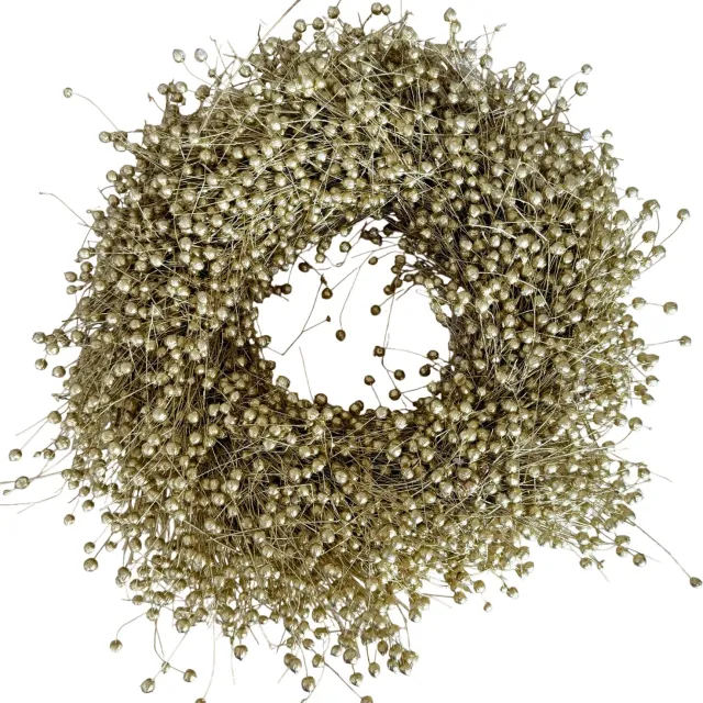 Dutch Dried Vlaskrans | Kleur: Goudkleurig | Ø 30 centimeter | Per krans te bestellen