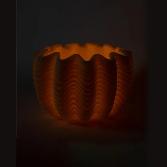 Vangee Studio Wave Bowl Candle crèmekleur