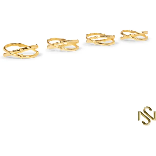 San Naila Servetringen - 4-delig - Infinity - Goud - Glans - Luxe - Tafeldecoratie-RVS