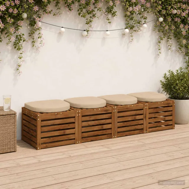 vidaXL 4-Piece Zitkussens 4 st 100% Polyester Crèmekleurig