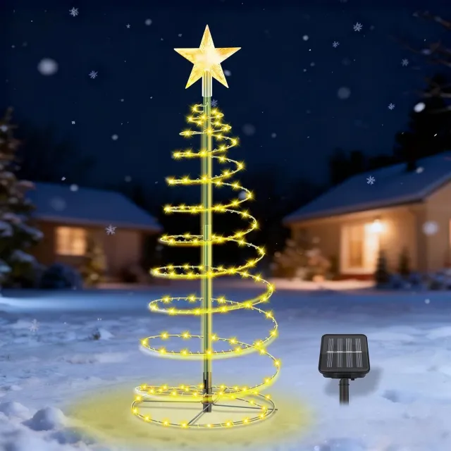 Pyreta LED-kerstboomverlichting op zonne-energie - Solar-kerstverlichting buiten - kerst verlichting voor buiten - Warme LED-tuinsteker - voor binnenplaatsen- gazons en kerstdecoratie. - 50cm