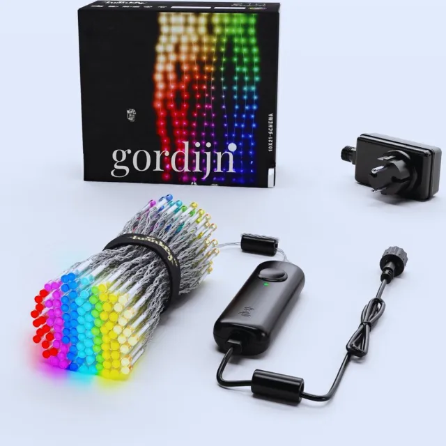 BOG Twinkly Curtain 210 LED RGB+Bianco - Slimme Multikleurige Lichtslinger Voor Binnen & Buiten - Compatibel Met Alexa & Google Home - IP44 - App Besturing - Transparant Snoer (1.5m x 2.1m)