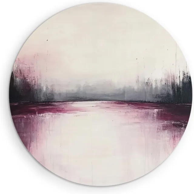 Saammp Forex Muurcirkel - bordeaux rood - minimalistische kunst - Abstracte - Ø 30 - Wandcirkel - Wanddecoratie Cirkel - Muurdecoratie Woonkamer - Kantoor Decoratie