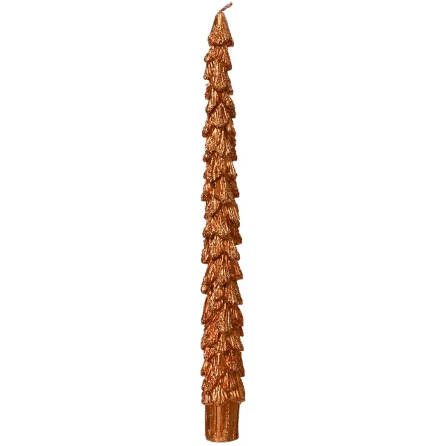 Decoris Dinerkaars Kerstboom koper 25cm 2-delig