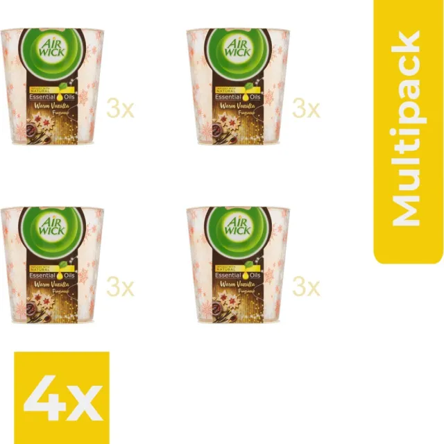 Air Wick Airwick Geurkaars - Essential Oils - Hemelse Vanille - 6 x 105 gram - Voordeelverpakking 4 stuks Beigebruin