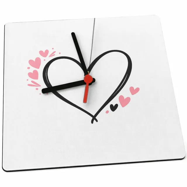 Mr Cadeautjes Klok 19 x 19 - design Een liefdevolle handlettering met kleine sterren en zachte s | cadeau Wit