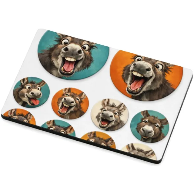 Mr Cadeautjes MDF magnetische fotolijst 7,5 x 5 - design Ronde set met grillige kippen- of hanenkoppen in een speelse | cadeau Wit