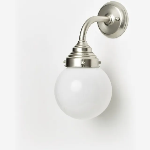 Coloured by Art Wandlamp Bol Ø 15 Curve Matnikkel - Art Deco Trade