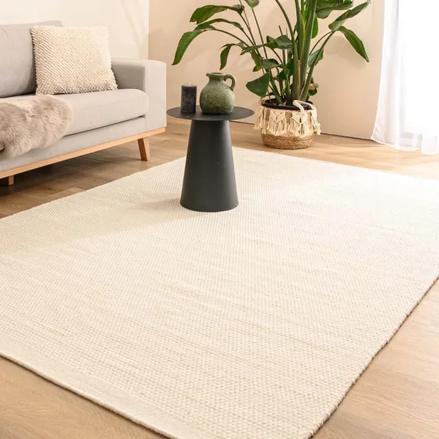 Nordic Weavers Wollen vloerkleed - Ulstein wit 120x170