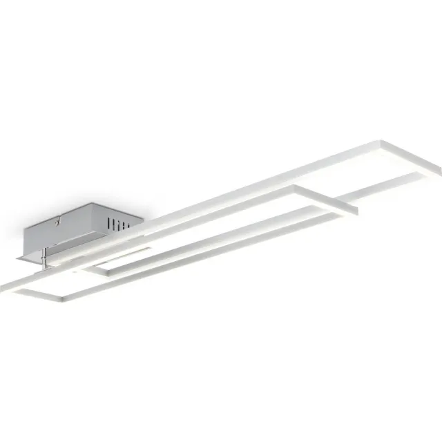 B.K.Licht LED Frame Plafondlamp - draaibaar - kantoor lamp - plafonniére voor binnen - 3.000 K - 4.000Lm - 40W LED aluminiumkleuren
