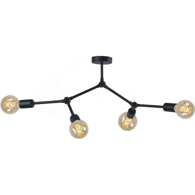 Nowodvorski Twig Plafondlamp - L 79 cm H 54 cm - E27 - Zwart