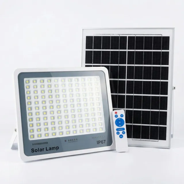MakkelijkMooi Schijnwerper Zonne-energie - Tuinverlichting - Onderhoudsvrij - Verlichting tot 12 uur of Langer - LED 300W Wit