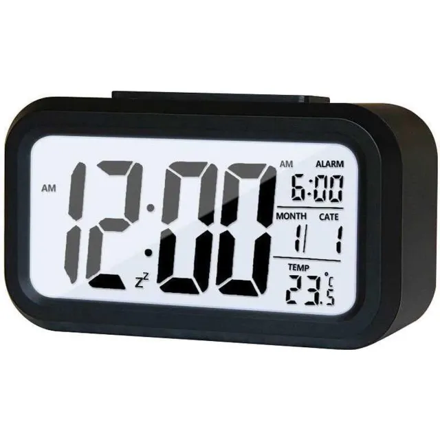 ikello LED Digitale wekker|Alarmklok|Met temperatuurmeter en snooze verlichtingsfunctie|Zwart