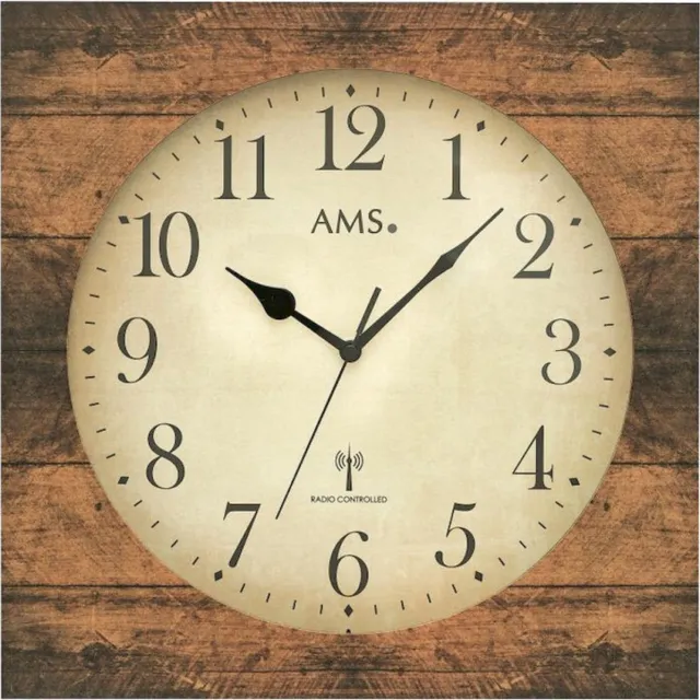 AMS Wandklok vierkant 5550 Bruin