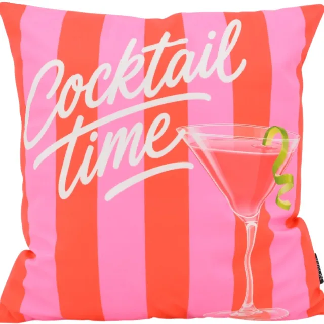 NOVÉE Cocktail Time Kussenhoes | 45x45 cm | Katoen/Polyester Rood