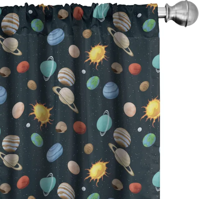 ABAKUHAUS Universum gordijnen – 2-delige set 75x175 – microvezel Donker Teal