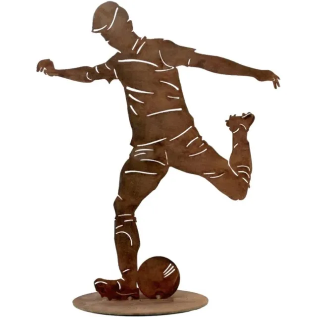 Dream-Living Handgemaakte voetballer roest 40 cm Herinnering - tuin Bruin Roest