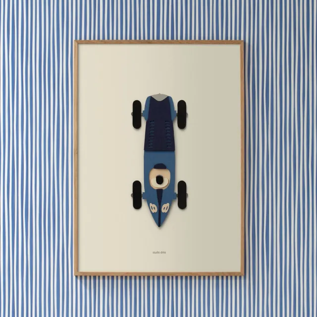 Studio Ditte Raceauto Blauw Poster - 50x70 cm