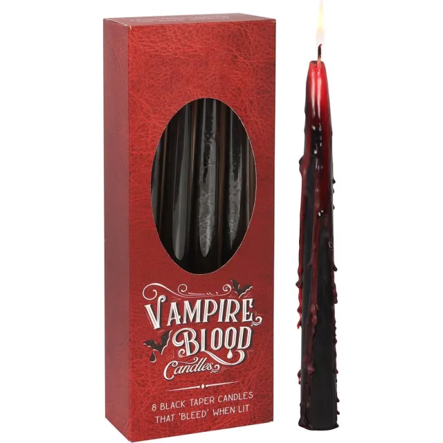 Something Different Vampire Blood - Set 8 Dinerkaarsen Zwart