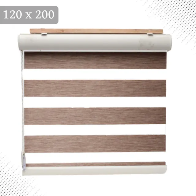 Borvat® Duo rolgordijnen – Dubbel Rolgordijn voor Ramen en Deuren, Doorschijnend en Verduisterend – Verduisterend – Met ketting – Bruin en Lichtdoorlatend – 200x120 cm
